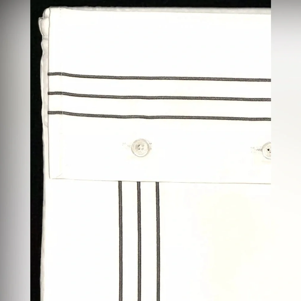 $215 NEW RALPH LAUREN HOME QUEEN FLAT SHEET 624TC SATEEN HANDKERCHIEF GRAPHITE